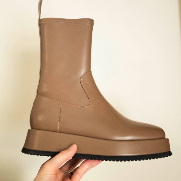 Jeffrey Campbell brown/tan platform boots - Picture 1 of 5